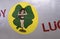 Lady Luck insignia from a WWII bomber, Hangar 4, Pima Air & Space Museum, Tucson, Arizona, USA