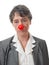 Lady with red nose