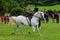 Lady riding side saddle