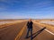 Lady of the Road, Empty Highway, Late Afternoon, New Mexico