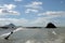 Lady of the Rock and Whale Island in Whakatane, New Zealand