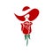 Lady rose luxury beauty red concept logo icon