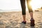 Lady running on the beach