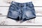 Lady\'s stylish jeans shorts.