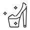 Lady shoes line icon