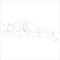 Lady sleeping on the floor Character outline illustration on white background