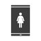 Lady smartphone glyph icon