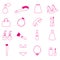 Lady stuff needs simple outline icons set