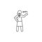 lady swearing icon. Element of business lady different state for mobile concept and web apps. Thin line icon for website design a