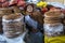 A lady takes a quick nap at her bread stall in a market in Cusco in Peru.