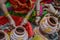 Lady tie thered on clay pot in indian weddings