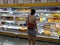 A lady was looking food at groceries drawer in Bangkok Thailand on May 02, 2020