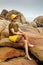 Lady Wearing a Yellow Outfit at the Beach