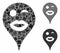 Lady wink smiley map marker Mosaic Icon of Tremulant Elements