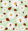 Ladybird and daisy vector pattern