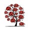 Ladybird family, art tree for your design
