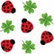 Ladybird and four-leaf clover