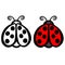 Ladybird or Ladybug Lady Bug Logo Design Collection as Illustration Vector