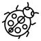 Ladybird macro icon, outline style