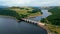 Ladybower Reservoir at Peak District National Park - aerial view - travel photography