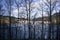 Ladybower resovoir in uk with late winter sun.