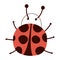 Ladybug animal insect cartoon isolated design white background line and fill style