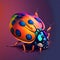 Ladybug colorful illustration closeup. Generative AI