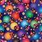 Ladybug colorful light circle seamless pattern