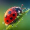 Ladybug on Grass, Made with Generative AI