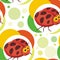 Ladybug insects Seamless pattern design