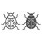 Ladybug line and solid icon, beetles concept, ladybird sign on white background, lady-beetle icon in outline style for