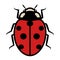 Ladybug logo symbol icon sign with seven black spots