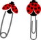 Ladybug Safety Pin and Clip