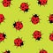 Ladybug seamless pattern. vector