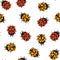 Ladybug seamless pattern. Vector illustration.