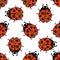 Ladybug seamless pattern. Vector illustration.