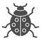 Ladybug solid icon, beetles concept, ladybird sign on white background, lady-beetle icon in glyph style for mobile
