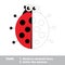 Ladybug to be colored. Vector trace game.