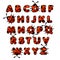 Ladybug zoo alphabet. English abc animals education cards kids