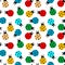 Ladybugs in colors seamless pattern