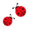 Ladybugs cute characters set. Ladybirds insects flying group.