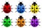 Ladybugs in Different Colors Isolated