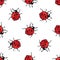 Ladybugs seamless pattern. Vector