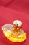 Ladys\' golden perfume bottle