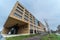 Laeken, Brussels Belgium - Modern rectangular design facade of the Herman Teirlinck building, the main administrative office of