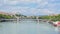 Lafayette bridge over river Rhone in Lyon