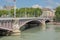 Lafayette bridge over river Rhone in Lyon, decorated with statues