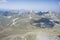 Laga mountains on Campo Imperatore upland, aerial, Italy