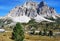 Lagazuoi Piccolo mountain peak from Passo Falzarego