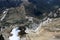 Lagazuoi summit station cable car view to valley from summit dolomites